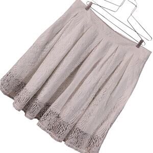 NWT! GIRSTUNM! GORGEOUS CREAM LACE OVER CREAM LINING FULL, PLEATED SKIRT! SZ 3X